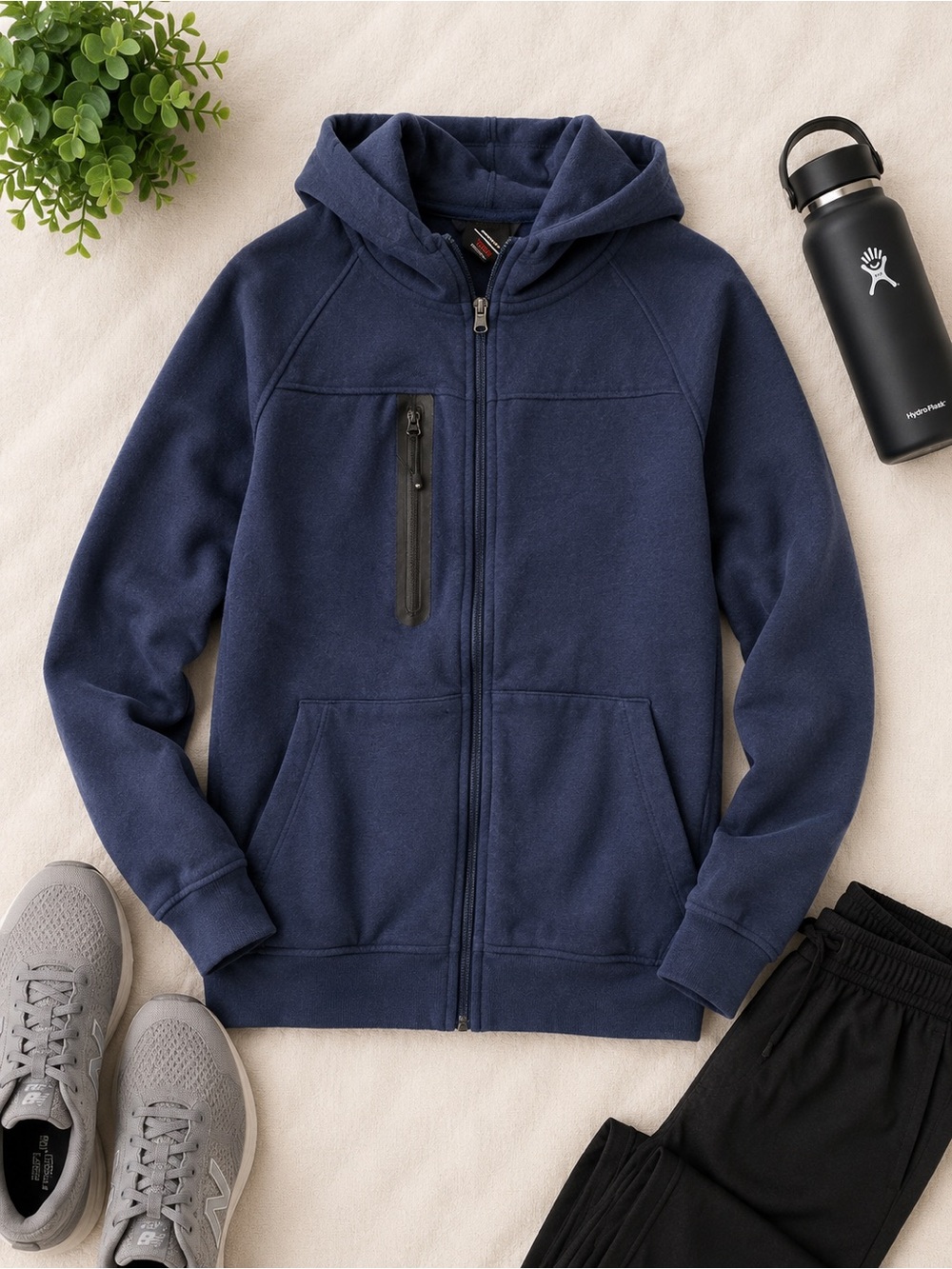 Woman’s  Navy Full-Zip Hooded Sweatshirt